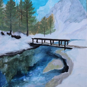 Tél, Művészet, Festmény, Akvarell, Festészet, MESKA