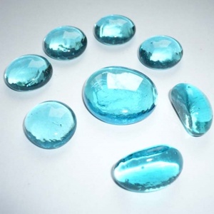 Türkiz üvegkavics kaboshon válogatás - kellékek & szerszámok - gyöngyfűzés kellékek - cabochon - Meska.hu