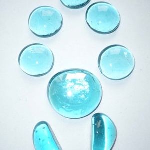 Türkiz üvegkavics kaboshon válogatás - kellékek & szerszámok - gyöngyfűzés kellékek - cabochon - Meska.hu