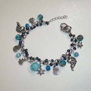 Tenger kincsei - kék, türkiz, ezüst karkötő -  - Meska.hu