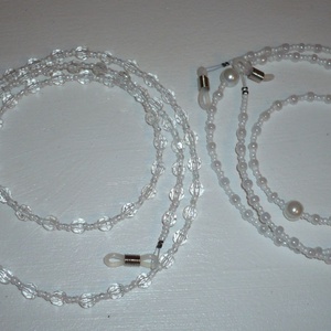 Hófehér szemüveglánc (szemüveg pánt) duo -  - Meska.hu
