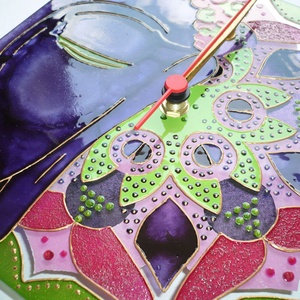 Múlt-Jelen-Jövő - Buddha Mandalával - egyedi festett üveg falióra - otthon & életmód - dekoráció - Meska.hu