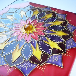 Ég és Föld között - üvegfestett mandala falikép - otthon & életmód - dekoráció - kép & falikép - üvegkép - Meska.hu