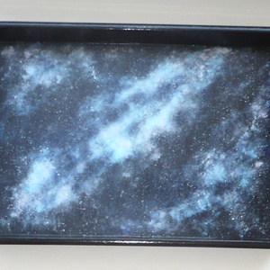 Galaxis tálca - egyedi, festett nagy fa tálca 30x40 - otthon & lakás - konyhafelszerelés, tálalás - tálalás - tálca - Meska.hu