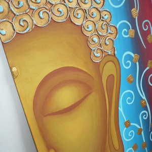 Buddha - egyedi akril festmény, falikép 30x40 - művészet - festmény - akril - Meska.hu