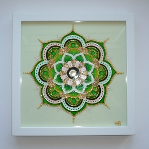 Belső Újjászületés - üvegre festett mandala falikép, festmény - otthon & lakás - dekoráció - spiritualitás - mandala - Meska.hu