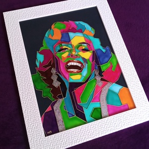 Marilyn Monroe - popart - üvegre festett falikép, festmény - művészet - festmény - üvegfestmény - Meska.hu
