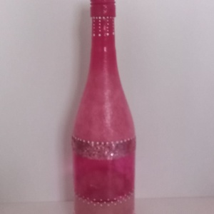 Pink üveglámpás - egyedi festett üveg bottlelamp - otthon & lakás - lámpa - hangulatlámpa - Meska.hu