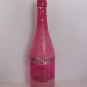 Pink üveglámpás - egyedi festett üveg bottlelamp - otthon & lakás - lámpa - hangulatlámpa - Meska.hu