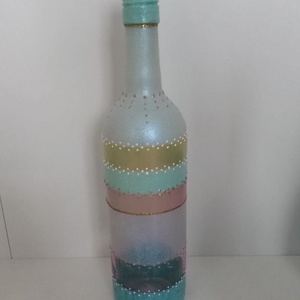 Pasztell üveglámpás - egyedi festett üveg bottlelamp - otthon & életmód - lámpa - hangulatlámpa - Meska.hu