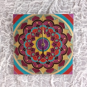 Hippi Mandala - egyedi festett üveg falióra - otthon & életmód - dekoráció - fali és függő dekoráció - falióra & óra - Meska.hu