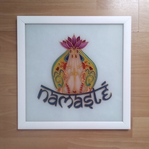 Namaste - üvegre festett falikép, festmény - otthon & életmód - dekoráció - kép & falikép - üvegkép - Meska.hu