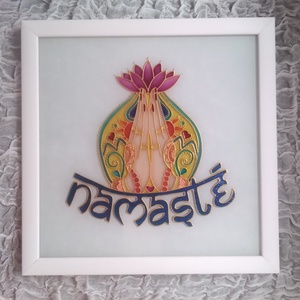 Namaste - üvegre festett falikép, festmény, Otthon & Életmód, Dekoráció, Kép & Falikép, Üvegkép, Festett tárgyak, Üvegművészet, MESKA