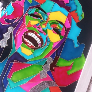 Marilyn Monroe - popart - üvegre festett falikép, festmény (30x40cm) - művészet - festmény - üvegfestmény - Meska.hu