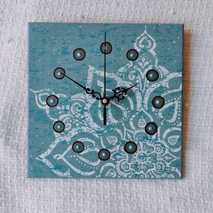 Vintage mandala - egyedi, festett fa falióra - Meska.hu