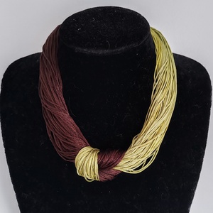 Forest - Chocolate Reversible � Kétoldalas sokszálas boho nyaklánc (barna - zöld) - ékszer - nyaklánc - statement nyaklánc - Meska.hu