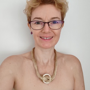 Golden Ring Boho � Sokszálas arany textilnyaklánc fa karikával  - Meska.hu
