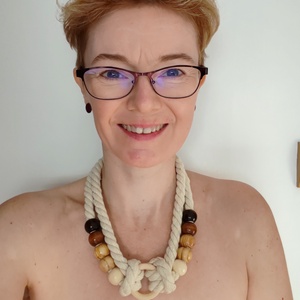 Natural Boho Loop  � Skandináv stílusú natúr textil nyaklánc - Meska.hu