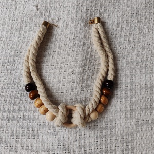Natural Boho Loop  � Skandináv stílusú natúr textil nyaklánc - ékszer - nyaklánc - statement nyaklánc - Meska.hu