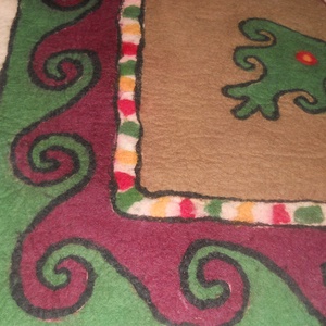 Nemezelt szőnyeg hun-avar mintákkal. - otthon & lakás - lakástextil - szőnyeg - más típusú szőnyeg - Meska.hu