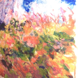 Esernyős hőlgy- Monet után - művészet - festmény - festmény vegyes technika - Meska.hu