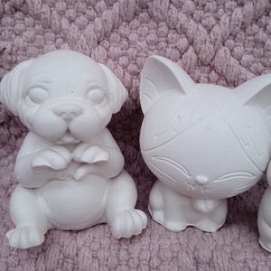 Kifesthető gipsz kutya, macska szett - kellékek & szerszámok - dekorációs kellékek - figurák - Meska.hu