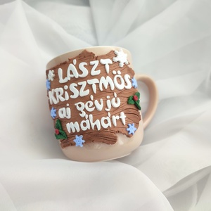 Karácsonyi bögre - karácsony - adventi díszek - adventi asztaldísz - Meska.hu