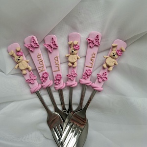 Gyerek kiskanalak/villak, Otthon & Életmód, Konyhafelszerelés, tálalás, Tálalás, Kanál & Villa, Gyurma, MESKA