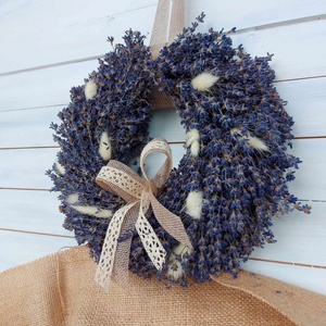 Levendula Koszorú csipkével - otthon & életmód - dekoráció - ajtó- és ablak dekoráció - ajtódísz & kopogtató - Meska.hu