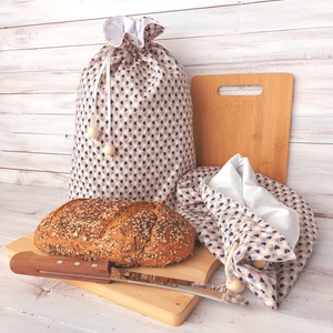 Frissen tartó Kenyeres Zsák - Kék fehér szívecskés -, Táska & Tok, Bevásárlás & Shopper táska, Kenyeres zsák, Varrás, MESKA
