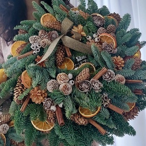 Ajtódísz - Természetes alapanyagokból , Karácsony, Adventi díszek, Adventi ajtódísz, Virágkötés, MESKA