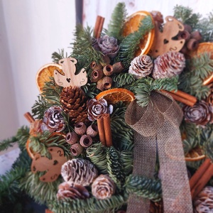 Ajtódísz - Természetes alapanyagokból  - karácsony - adventi díszek - adventi ajtódísz - Meska.hu