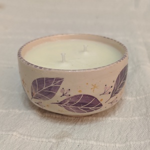 Szójaviasz illatgyertya-kézzel festett kerámiában - Meska.hu