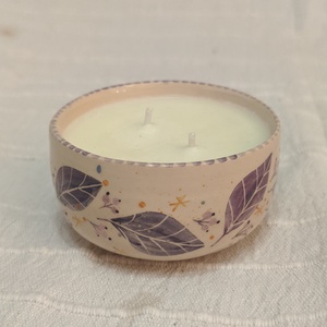 Szójaviasz illatgyertya-kézzel festett kerámiában - karácsony - karácsonyi lakásdekoráció - karácsonyi illatgyertya, mécses - Meska.hu