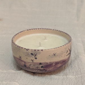 Szójaviasz illatgyertya-kézzel festett kerámiában - karácsony - karácsonyi lakásdekoráció - karácsonyi illatgyertya, mécses - Meska.hu