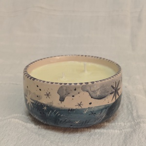 Szójaviasz illatgyertya-kézzel festett kerámiában - Meska.hu