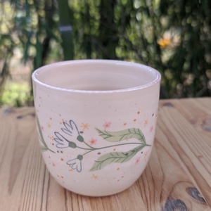 Rózsaszín Hóvirág bögre - Meska.hu