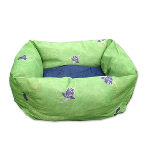 Zöld, lila mintás cicaágy, kutyaágy kivehető párnával -  - Meska.hu