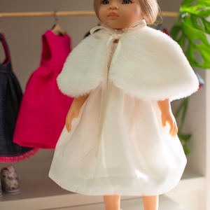 Paola Reina ünneplő ruha szőrme pelerinnel - játék & sport - baba & babaház - babaruha, babakellék - Meska.hu