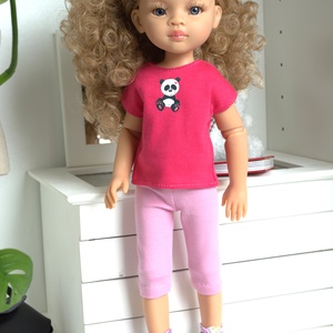 Paola Reina pandás pink szett - játék & sport - baba & babaház - babaruha, babakellék - Meska.hu