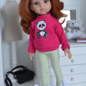 Paola Reina pandamacis hosszú ujjú pink pulcsis szett, Játék & Sport, Baba & babaház, Babaruha, babakellék, Varrás, MESKA