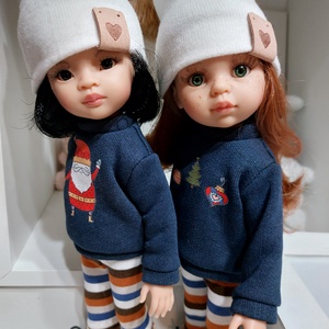 Paola Reina beige kötött sapka barna bojttal - játék & sport - baba & babaház - babaruha, babakellék - Meska.hu