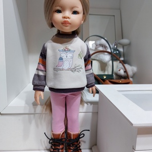 Paola Reina baglyos hosszú ujjú pulcsis szett, Játék & Sport, Baba & babaház, Babaruha, babakellék, Varrás, MESKA