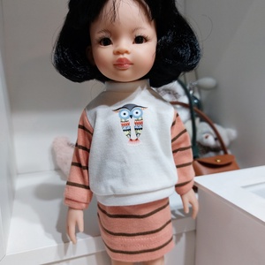 Paola Reina bagolymintás csíkos ujjú pulcsis szett - játék & sport - baba & babaház - babaruha, babakellék - Meska.hu Paola Reina bagolymintás csíkos ujjú pulcsis szett - játék & sport - baba & babaház - babaruha, babakellék - Meska.hu