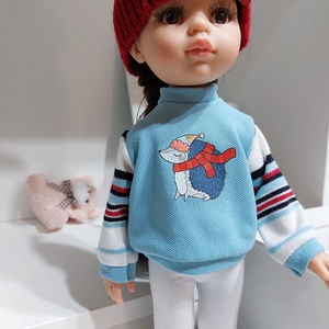 Paola Reina téli sünis hosszú ujjú pulcsis szett - játék & sport - baba & babaház - babaruha, babakellék - Meska.hu