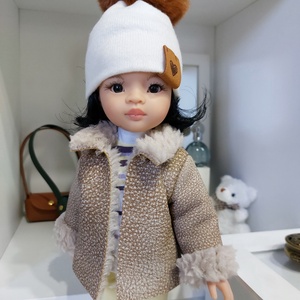 Paola Reina rövid világosbarna szőrmés kabátka, Játék & Sport, Baba & babaház, Babaruha, babakellék, Varrás, MESKA