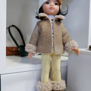 Paola Reina rövid világosbarna szőrmés kabátka - játék & sport - baba & babaház - babaruha, babakellék - Meska.hu