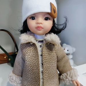 Paola Reina rövid világosbarna szőrmés kabátka - játék & sport - baba & babaház - babaruha, babakellék - Meska.hu