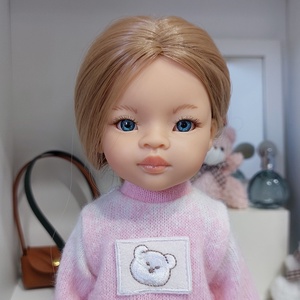 Paola Reina rózsaszín kötött pulcsis szett - játék & sport - baba & babaház - babaruha, babakellék - Meska.hu