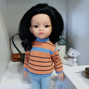 Paola Reina csíkos hosszú ujjú pulcsis szett - játék & sport - baba & babaház - babaruha, babakellék - Meska.hu